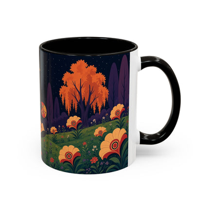 🌙🌼 The Moonlit Floral Dancer Colorful Mug – Art Deco Garden Fantasy