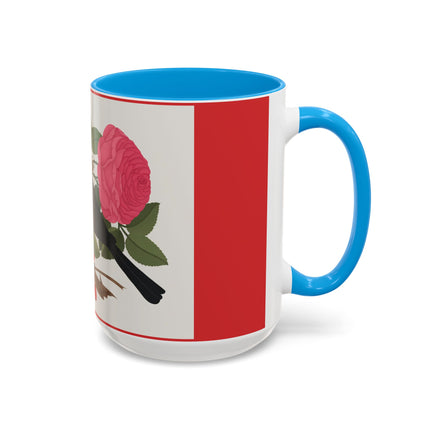 Blackbird & Rose Colorful Mugs – Timeless Elegance & Nature's Harmony