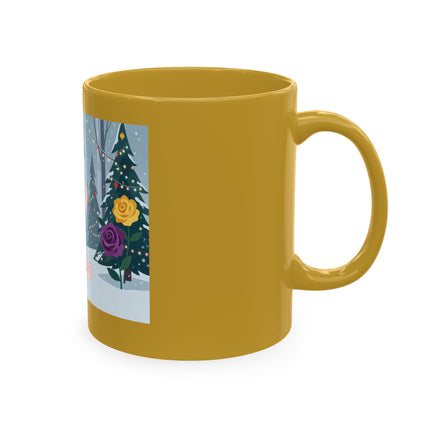 🏮🎄 The Winter Lantern Celebration Ceramic Mug – Art Deco Asian Christmas Elegance