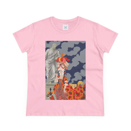 Rococo Grandeur Women's Midweight Cotton Tee – Opulent Elegance & Theatrical Charm