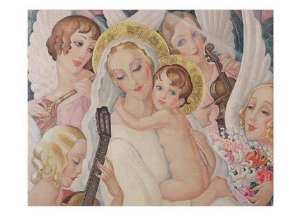 Madonna with Child surrounded by musical angels by Gerda Wegener Matte Canvas, Stretched, 0.75"