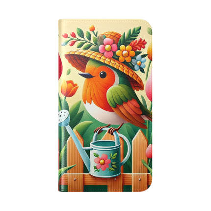 🌷🐦 The Little Garden Tender Flip Case – Sunshine, Care & Storybook Charm