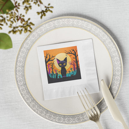 Phantom Parade White Coined Napkins