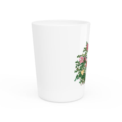Peonies and Birds by Okamoto Shuki Ceramic Shot Glass