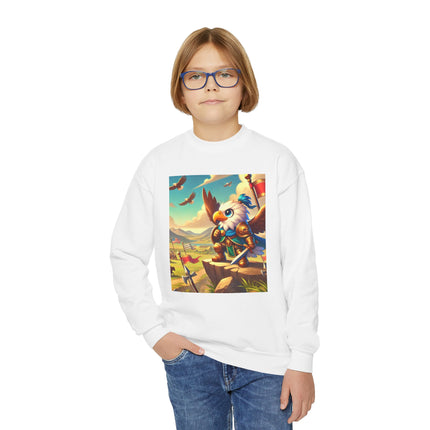 Watchful Guardian Youth Crewneck Sweatshirt – Courage, Strength & Imagination