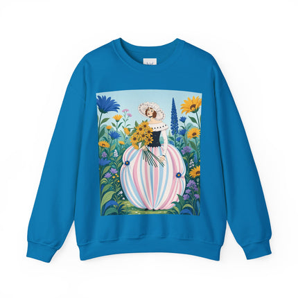 🌻🎀 The Sunflower Garden Bouquet Crewneck Sweatshirt – Art Deco Floral Elegance