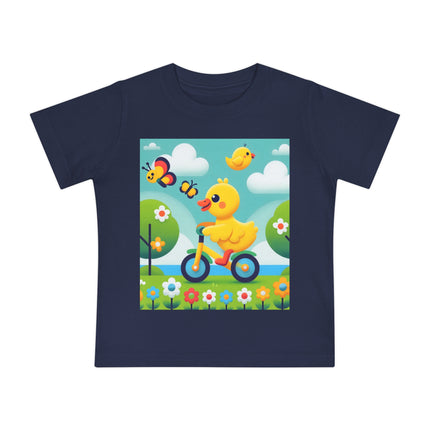 Duckling Riding a Bike Baby T-Shirt – A Joyful Little Ride