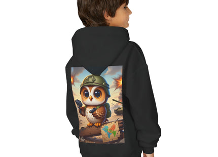 Owl on the Front Lines Youth Heavy Blend Hooded Sweatshirt