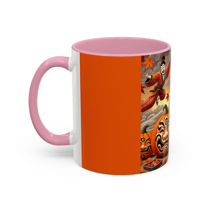 Halloween Rabbit’s Kabuki Jack-o’-Lanterns Colorful Mugs (11oz, 15oz)