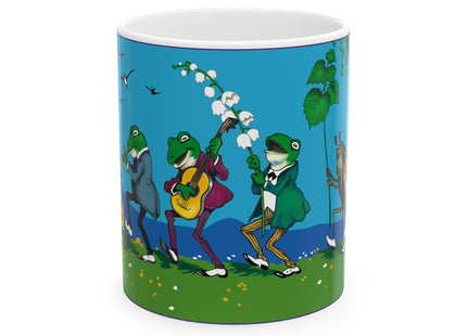 Frog and Beetle Band by Fritz Baumgarten Ceramic Mug 11oz