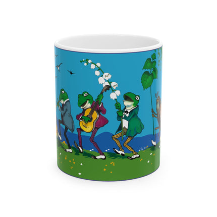 Frog and Beetle Band by Fritz Baumgarten Ceramic Mug 11oz