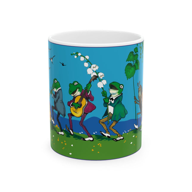 Frog and Beetle Band by Fritz Baumgarten Ceramic Mug 11oz