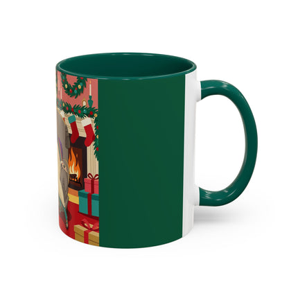 🖤🔥 The Lady Of The Christmas Hearth Colorful Mug – Art Deco Holiday Elegance