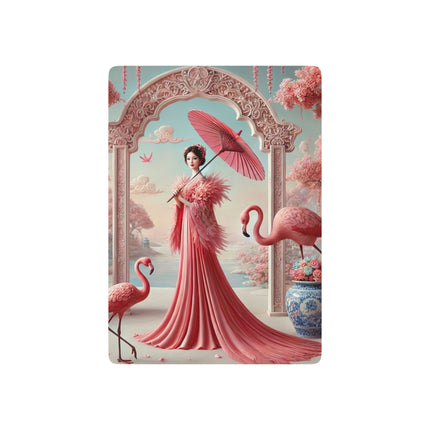Petals, Porcelain, and Flamingos Playing Cards