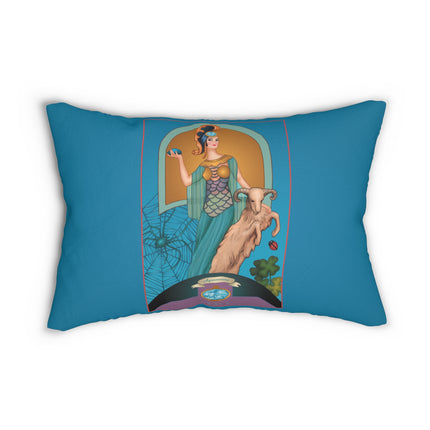 March & Aquamarine (Gem Series) by Sofia Chiostri Spun Polyester Lumbar Pillow