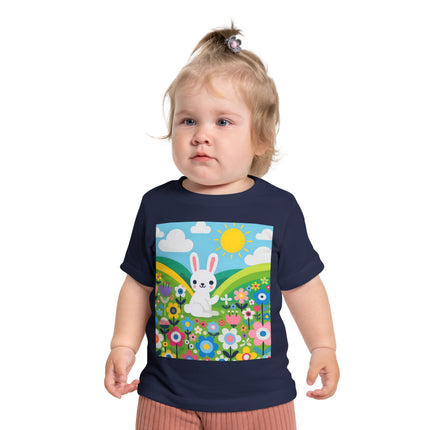 A Young Bunny’s Day Baby T-Shirt – Gentle Moments in Bloom