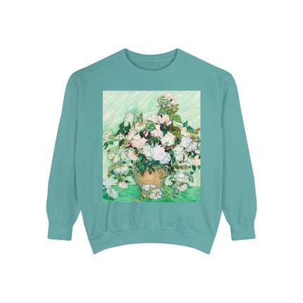 Roses by Vincent Van Gogh Unisex Garment-Dyed Sweatshirt