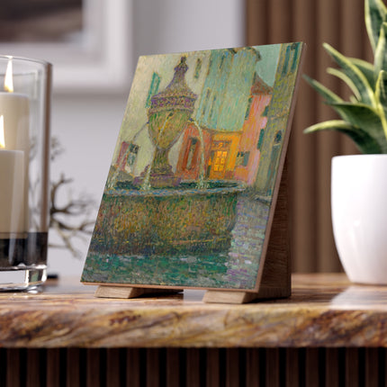La Fontaine, Saint-Paul De Vence by Henri Le Sidaner Ceramic Tile