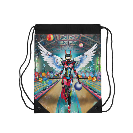 Samurai Robot Angels Drawstring Bag