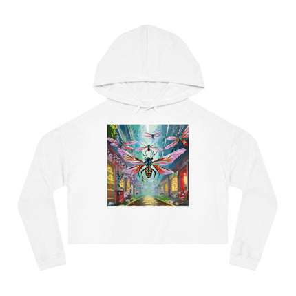 Neon Swarm Cropped Hooded Sweatshirt