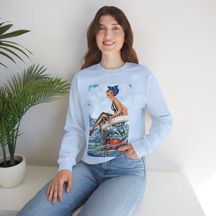 Playful Waves and Fashion Follies Heavy Blend™ Crewneck Sweatshirt