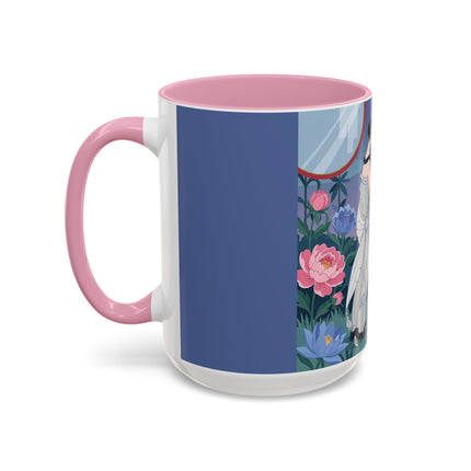 Whispers to the Golden Songbird Colorful Mugs – Art Deco Garden Elegance