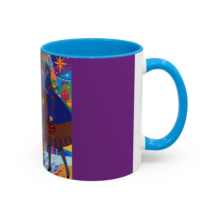 🎄✨ Christmas Among The Twinkling Trees Colorful Mug – Art Deco Holiday Fantasy