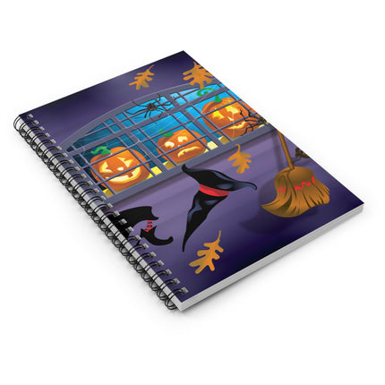 Whimsical Halloween Mischief Spiral Notebook - Ruled Line