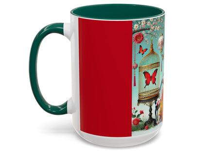 Reading in a Painted Garden Colorful Mugs (11oz, 15oz)