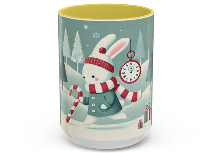 Candy Cane Timekeeper Bunny Colorful Mugs (11oz, 15oz)