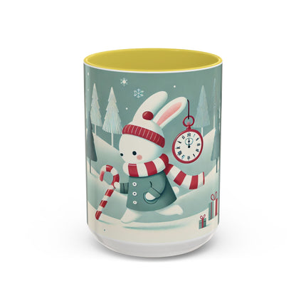Candy Cane Timekeeper Bunny Colorful Mugs (11oz, 15oz)