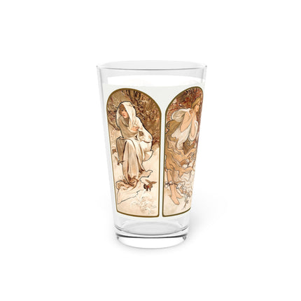 The Seasons by Alphonse Maria Mucha Glass, 16oz