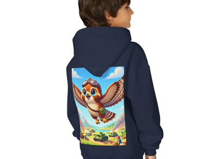 Red-Tailed Hawk in Battle Youth Heavy Blend Hooded Sweatshirt