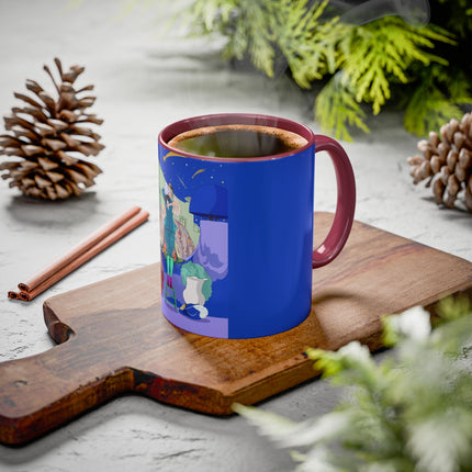Wishes Beneath the Comet Sky Colorful Mug (11oz, 15oz) – Celestial Magic, Art Deco Elegance & Dreamy Wonder