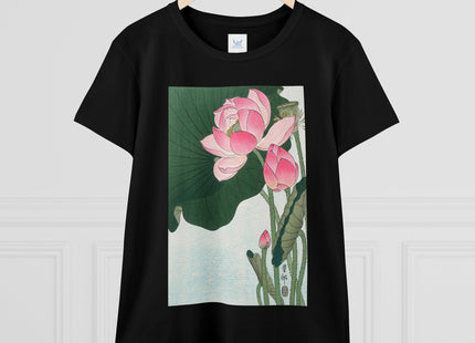 Blooming Lotus Flowers by Ohara Koson Women's Midweight Cotton Tee