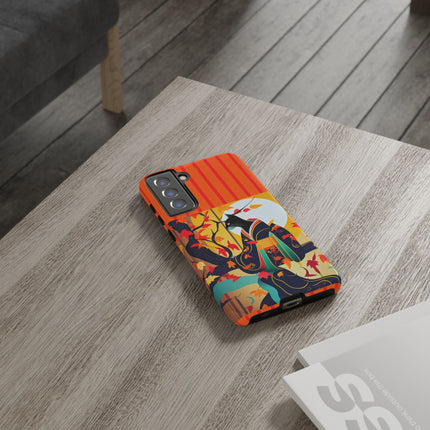 Black Cat in Kimono Phone Cases