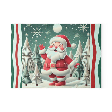 Santa's Joyful Night Glass Cutting Board