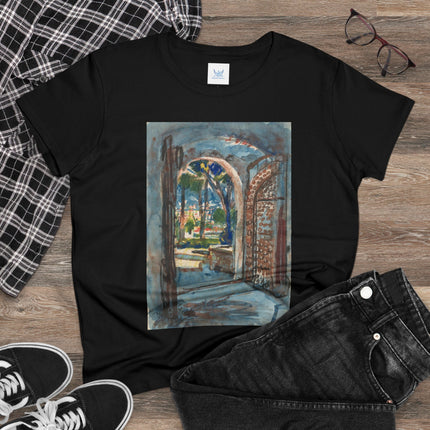 Gate in S. Miniato by Martin Monnickendam Women's Midweight Cotton Tee