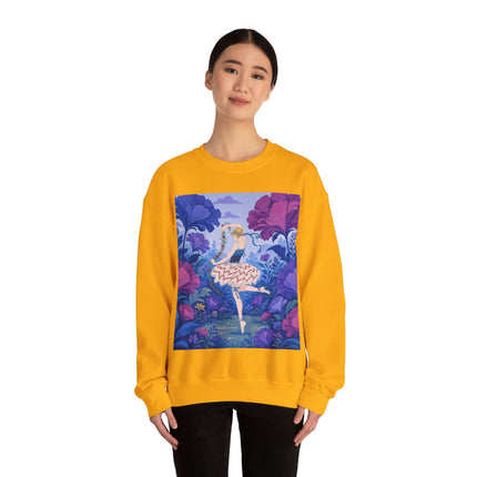 🌸🩰 The Enchanted Garden Ballet Crewneck Sweatshirt – Art Deco Floral Whimsy