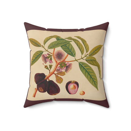 Album of watercolors of Asian fruits and flowers Pl.05 by Anonymous Spun Polyester Square Pillow