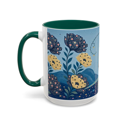 🌼🦋 The Enchanted Butterfly Garden Promenade Colorful Mug – Art Deco Floral Whimsy