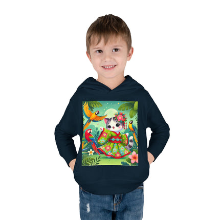 Parrot Dance of the Geisha Kitten Toddler Pullover Fleece Hoodie
