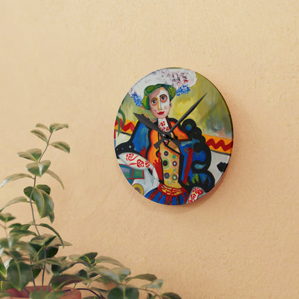 A Mulher by Amadeo de Souza-Carosa Acrylic Wall Clock, Round and Square