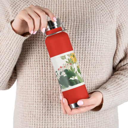 Clerodendrum & Rudbeckia by Tanigami Kônan Copper Vacuum Insulated Bottle, 22oz