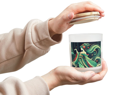 Mermaid Queen Rising from the Deep Frosted Glass Candle, 11oz