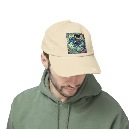 Mystic Guardian of the Sky Unisex Distressed Cap