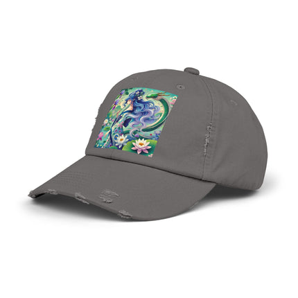 Fairy of the Koi Pond Unisex Distressed Cap