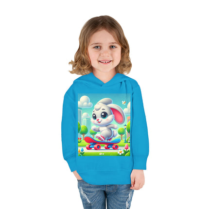 Skateboard Bunny Adventure Toddler Pullover Fleece Hoodie