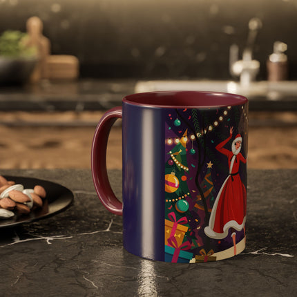 🎄❄️ The Christmas Snowball Dance Colorful Mug – Whimsical Holiday Fashion Fantasy
