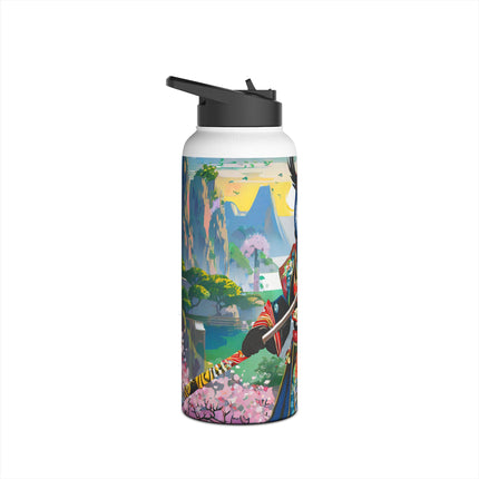 Cyberpunk Samurai Owl Stainless Steel Water Bottle